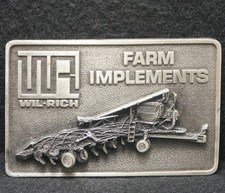 XA13122 NOS VINTAGE 1981 WIL-RICH FARM IMPLEMENTS TRACTOR MENS BELT BUCKLE