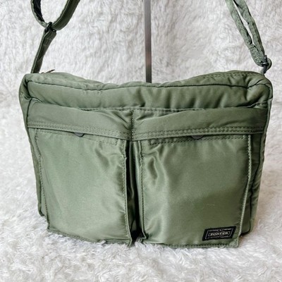 PORTER Yoshida Tanker Shoulder Bag S Sage Green Nylon 2-Layer Japan Authentic