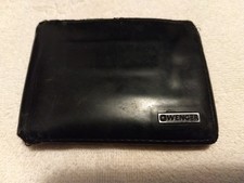 Wenger Swiss Army Genuine Leather Bifold Wallet, Black, RFID Protection
