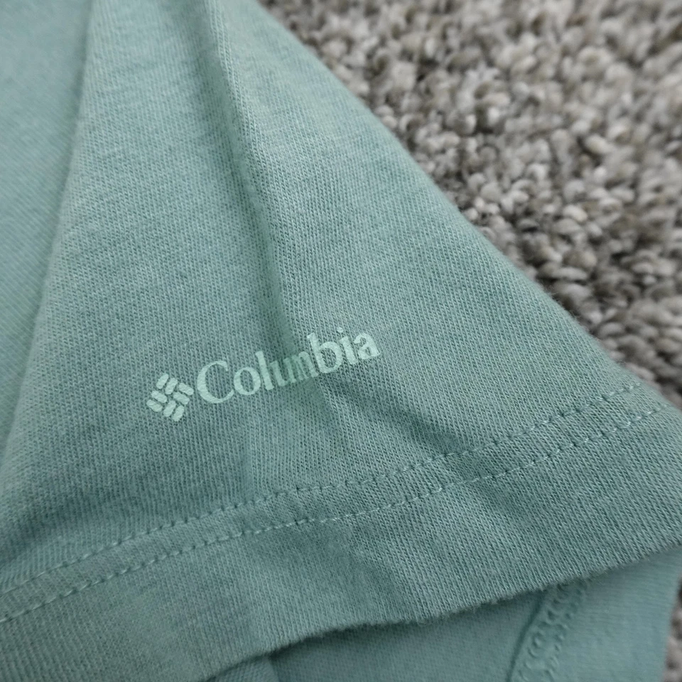 Camiseta Columbia Feminina S Verde Caminhada Pesca Caça Logotipo Gráfico Ao Ar Livre - Imagem 3 de 4