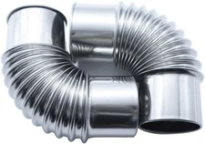 Stove Pipe Elbow,90 + 90 Degree, 2.36 inch Diameter, for Wood Stove Chimney Vent