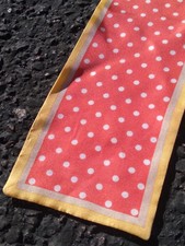 Vintage Coral Polka Dot Scarf 4 x 60