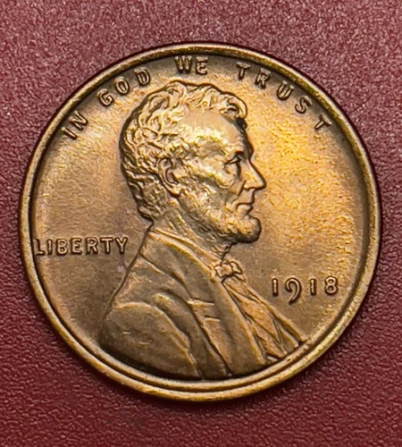 1918 P Lincoln Cent,  Red,  Choice to Gem Uncirculated.  Beautiful Cent.