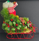 VINTAGE ROC TAIWAN JOLLY ST. NICK SANTA CLAUS SLED GIFTS RIBBON ORNAMENTS 12" — photo 7