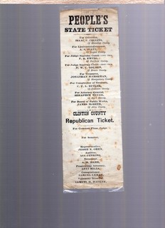 1873 Issac C. Collins Candidate For Governor. Peoples State Ticket. Independant