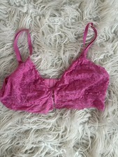 Aerie Women's Pink Lace Padded Bralette - Size Large - Front Clasp