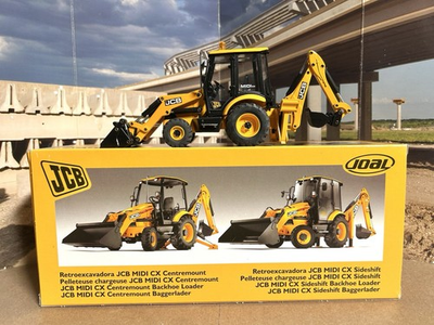 #ad Joal 1 35 Scale JCB Midi CX Centermount Tractor Loader Backhoe v g with box $89.95