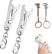 2PCS Portable Precise Thread Checker Keychain,Nut and Bolt Size Finder Keychain
