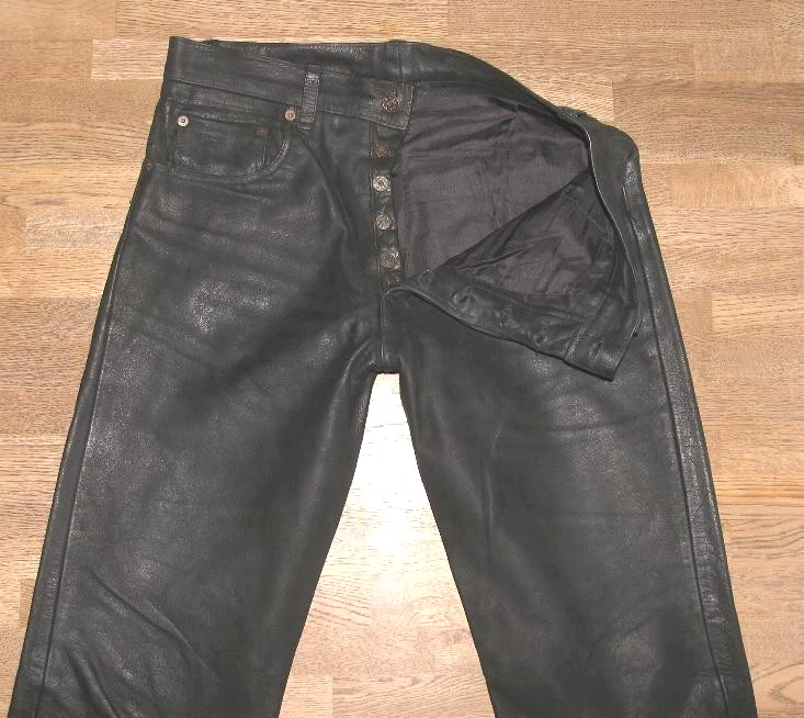 -MODEKA Roadwear 59- LEDERJEANS / Biker - Lederhose in schwarz ca. W30-31 /L29 - Bild 2 von 4