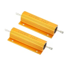 2Pcs 100W 0.1 Ohm Aluminum Shell Resistor Housing Resistor Wirewound Resistors