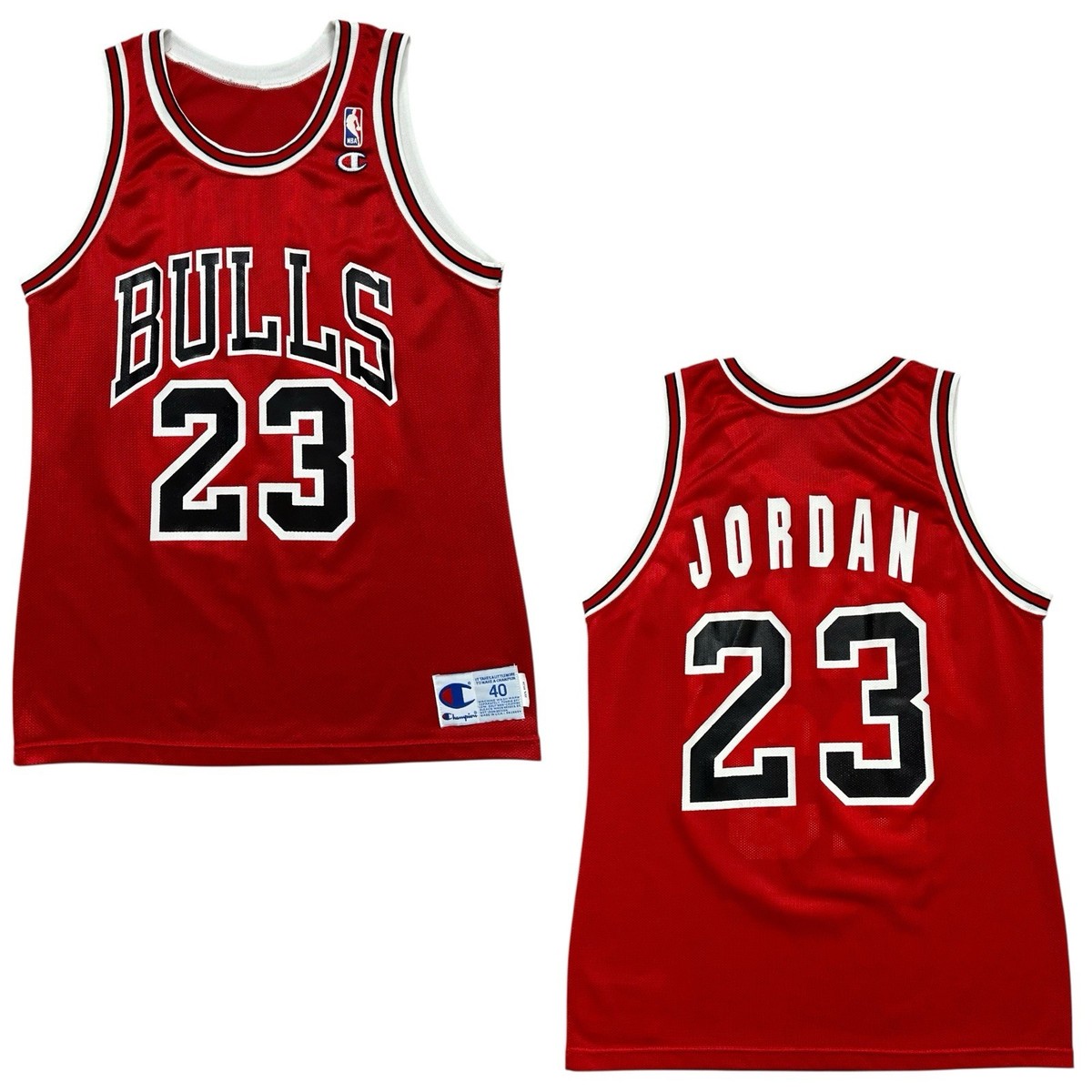 刺繍‼️NBAユニフォームChicago Bulls Michael Jordan VTG 90s NBA CHICAGO BULLS MICHAEL JORDAN CHAMPION JERSEY 40