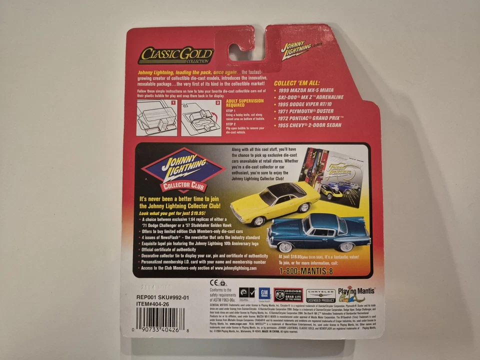 Chevy Johnny Lightning Classic Gold 1955 sedán de 2 puertas White Lightning RARO Foto 3 de 3