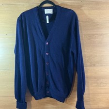 Jefflinks Lord Jeff Vintage 60’s 70’s Men's Navy Cardigan Made In USA Size M