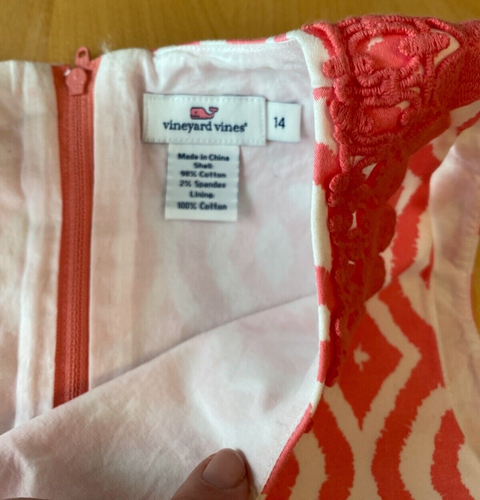 VINEYARD VINE SCORAL PRINT SHEATH EMBELLISHED COLLAR DRESS GIRLS SZ 14 - Picture 5 of 8