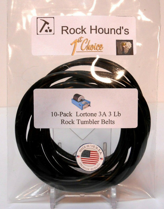 Rockhound's 1st Choice Lortone Single Drum Rock Tumbler 3A 3lb Belts (10 Pack)
