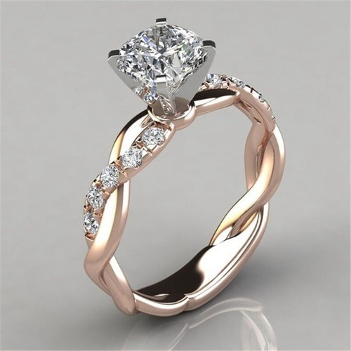 Ring Bling Gift Beautiful Moissanite Fashion Silver plated Women Engagement - Picture 15 of 15