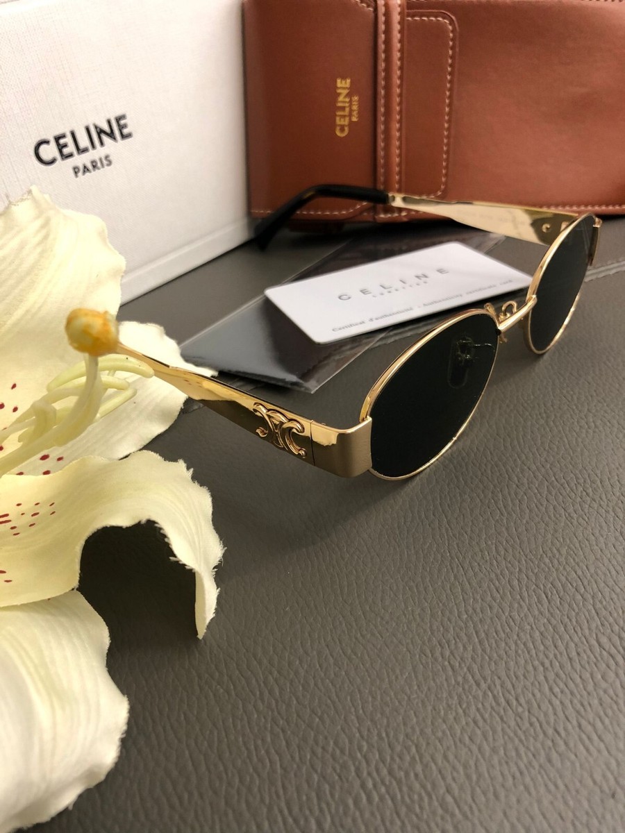 【送料&関税込】Celine l Triomphe Cl40235u - Light Gold Sunglasses CELINE Triomphe metal CL40235U 28E 54-18 Rose