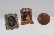 Dollhouse Miniature Victorian Table Top Framed Picture Set of 2 B0614