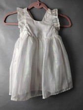Cat and Jack White Sparkly And Lace Little Girl Dress Size 4T Pullover W/Lining