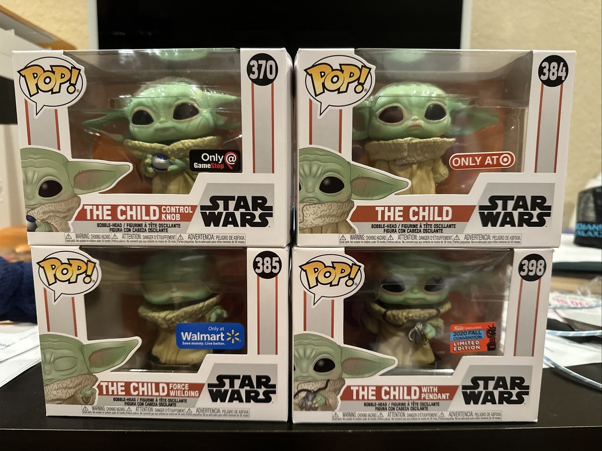 Funko Pop Lot Of 4: Star Wars, Baby Yoda, Grogu, The Child, The