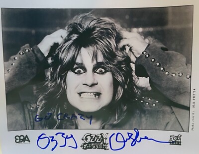OZZY OSBOURNE signed JET RECORDS photo with added “GO CRAZY