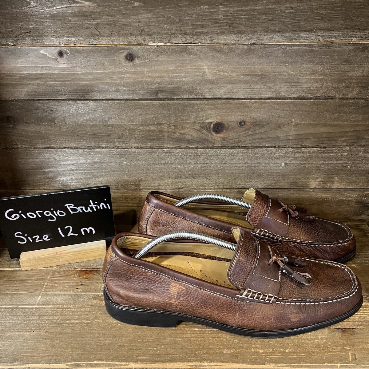 Giorgio Brutini Men’s Brown Leather Slip-on Tassel Loafers Size 12M Giorgio Brutini Men main image 2
