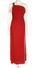 Steppin Out 134162 Womens Red One Shoulder Sleeveless Gown Dress Size 3/4