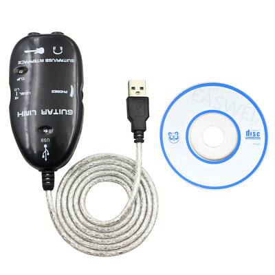 Guitar To USB Interface Link Audio Cable Adapter Instrument for PC/MAC Recording