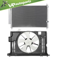 A/C Condenser and Radiator Cooling Fan Assembly For 2014-2019 Toyota Corolla