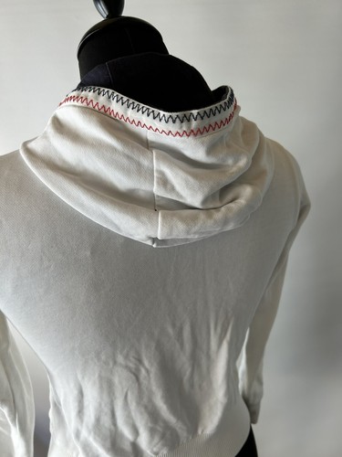 Moncler Maglia Cardigan Cappuccio Bianco Full Zip Felpa con Cappuccio Età 8 - Foto 4 di 10
