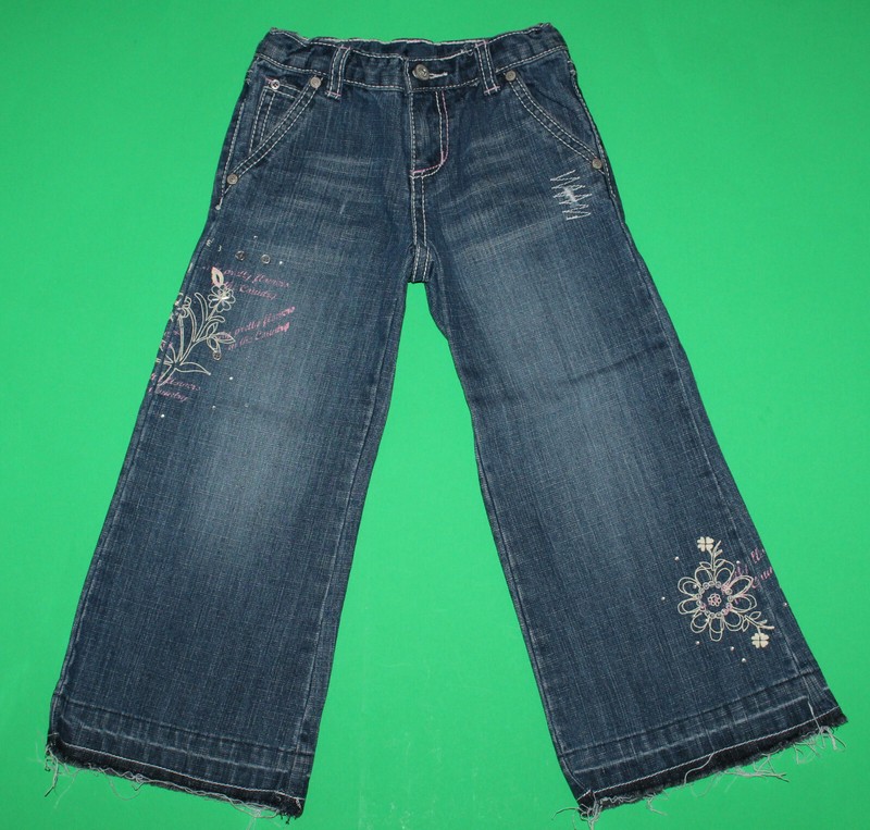 4 VG Pumpkin Patch Wide Leg Gypsy Blue JEANS Denim Pants Girls 