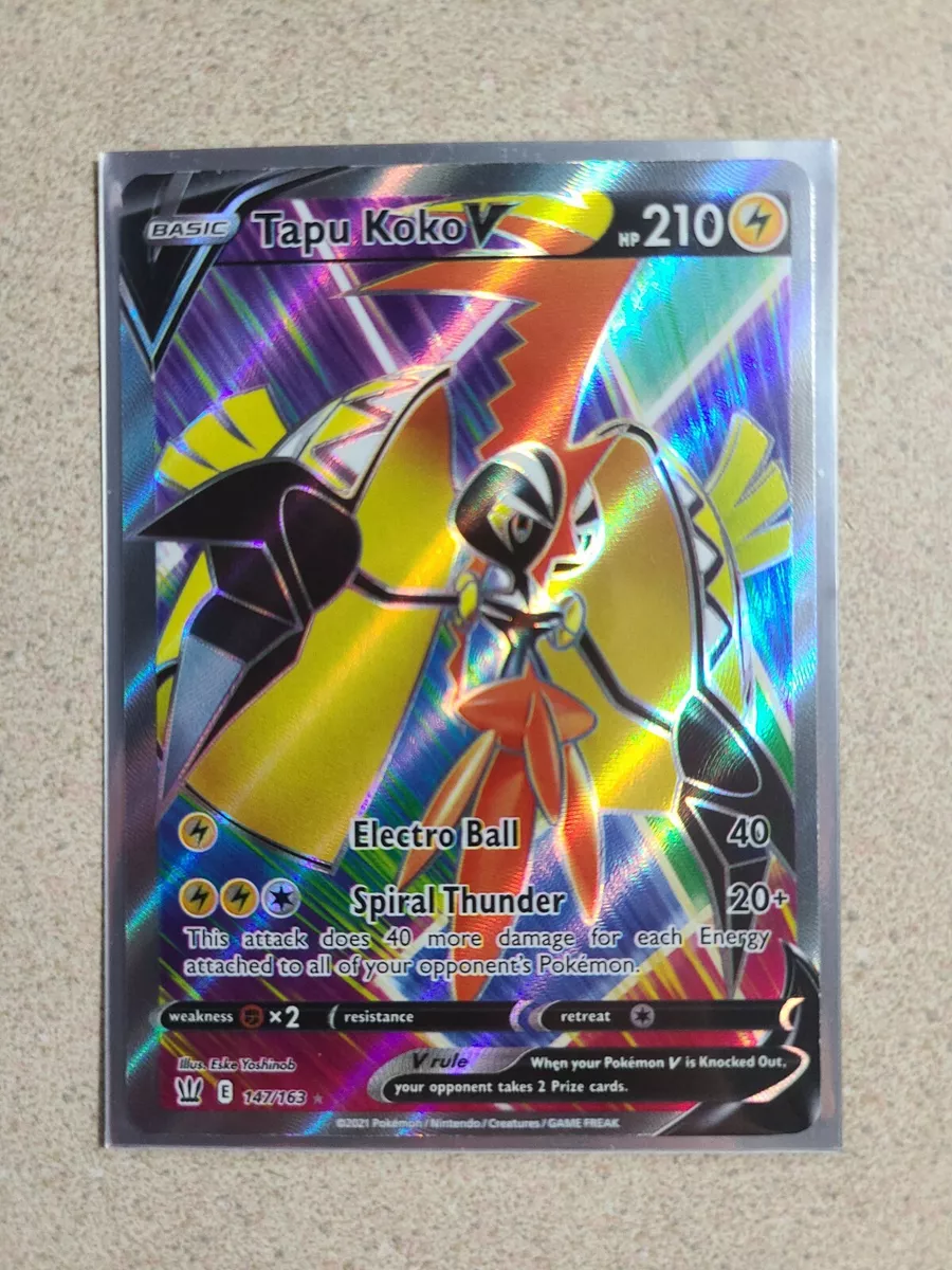 Tapu Koko V 147/163 Pokemon 2021 Full Art Battle Styles