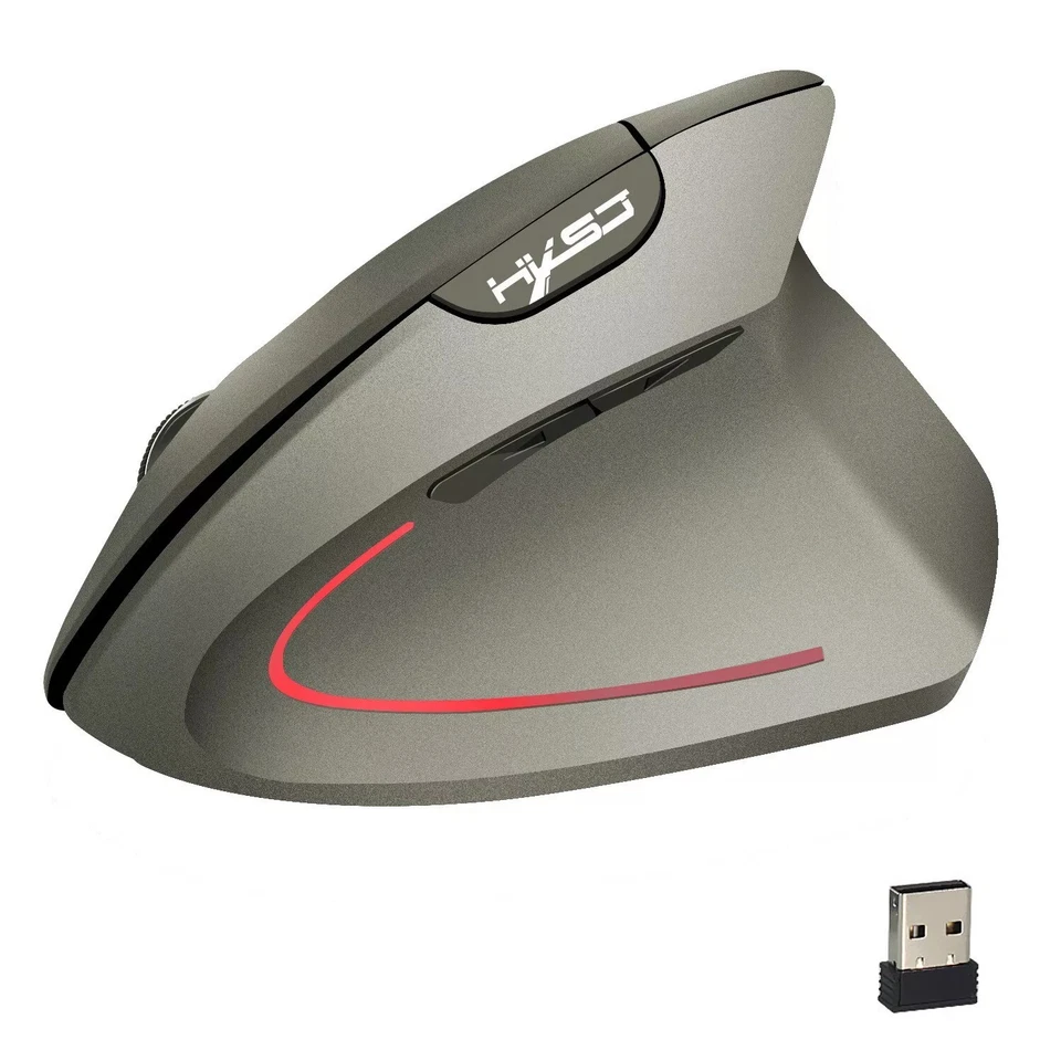 2.4G Rechargeable USB Wireless Vertical Mice Ergonomic Gaming Mouse 2400DPI - Image 4 of 4