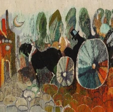 KAZIMIERA KISIE  Polish “Like In A Fairytale” Wall hanging Wool STUNNING UNIQUE