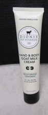 DIONIS  GOAT MILK HAND  AND BODYCREAM - TOASTED VANILLA CHAI - 3.3 OZ - NEW