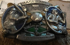 VINTAGE BELT BUCKLE-----BASEBALL---AMERICA'S PASTIME