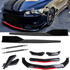 Front Rear Bumper Lip Spoiler Splitter Glossy Black Bod Kit For Mitsubishi Lanc Front Rear Bumper Lip Spoiler Splitter Glossy Black Bod Kit For Mitsubishi Lanc