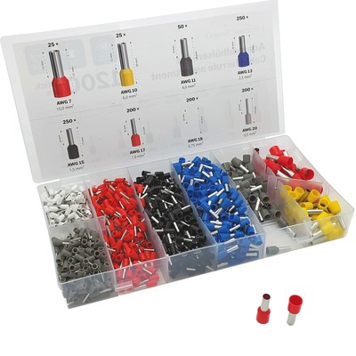 KabelDirekt - Ferrule Set with 1,200 Pieces - Insulated Sleeves for Conductu...