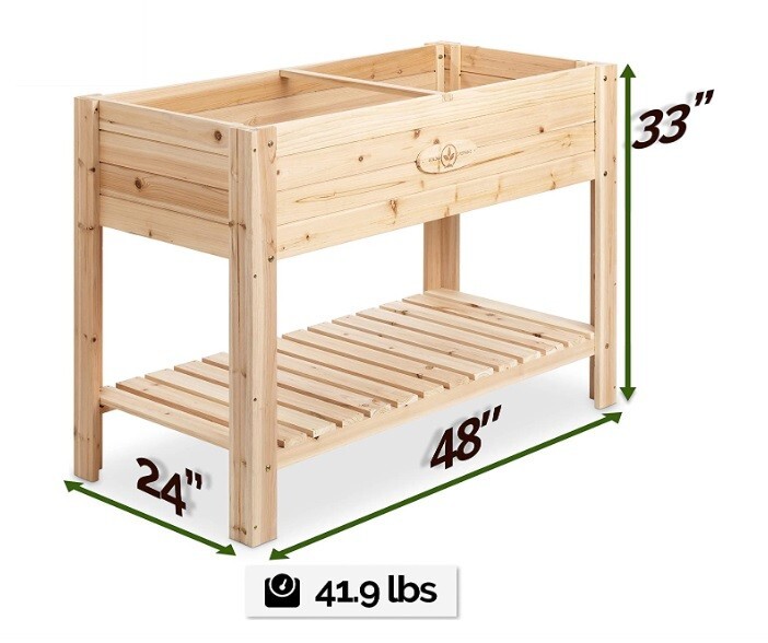 Boldly Growing Cedar Raised Planter Box w/ Legs. Elevated Wood Raised Garden bed eBay
