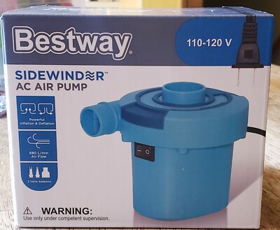 Bestway Sidewinder AC Air Pump Inflate/Deflate, Valve Adapters NIB