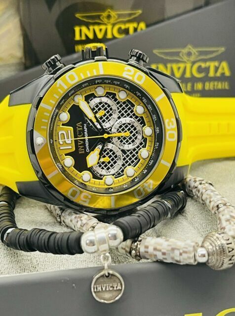 Invicta Pro Diver 50mm Gunmetal Stainless Steel Case with Yellow ...
