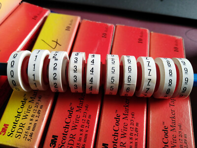  3M ScotchCode SDR Wire Marker Tape Kabelmarkierer 10 verschiedene Ziffern 0-9