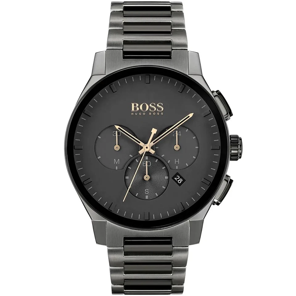 NEW HUGO BOSS 1513814 MEN'S STAINLESS STEEL BLACK STRAP & BLACK DIAL 43MM - Image 2 of 4