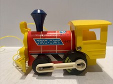 1964 Fisher Price Toys Toot Toot Train Engine Pull Along Toy #643 Made In USA