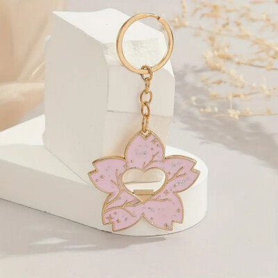 チャーム Cherry Blossom Keychain Bottle Opener Bag Backpack Charm Pink Gold