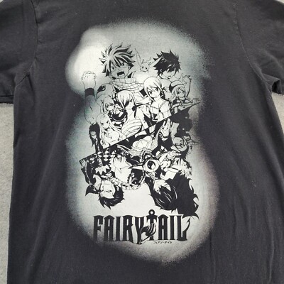 Fairy Tail Shirt Mens Medium Short Sleeve Black Anime | eBay
