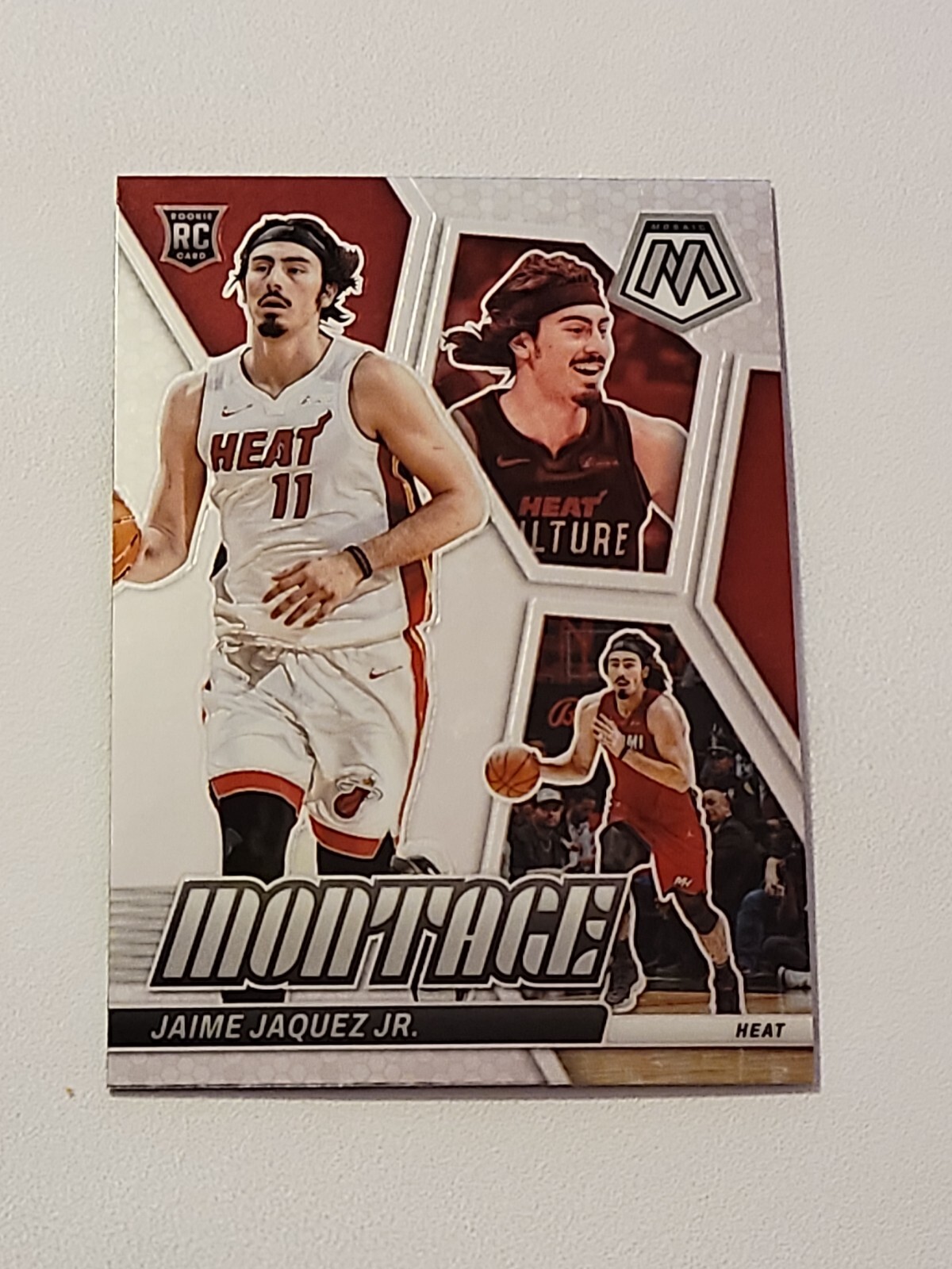 2023-24 Panini Mosaic Montage #28 JAIME JAQUEZ JR. Miami Heat RC