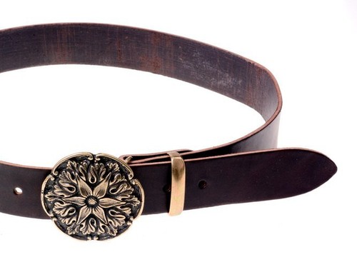 Buckle Gürtel 4cm /Renaissance Akanthus LARP Echtleder Mittellalter - Spaltleder - Picture 3 of 3