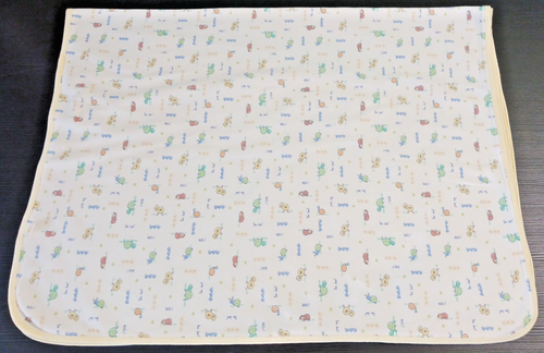 Coperta bambino vintage Pampers cotone stampa gialla ciao buonjour animali 25x42 - Foto 14 di 18