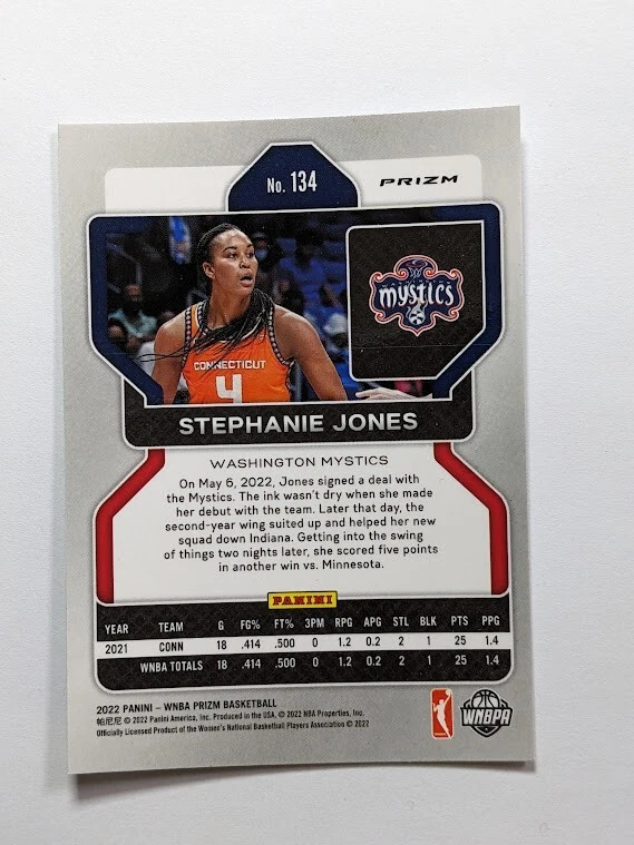2022 Panini Prizm WNBA Silver #134 Stephanie Jones - Image 2 of 2